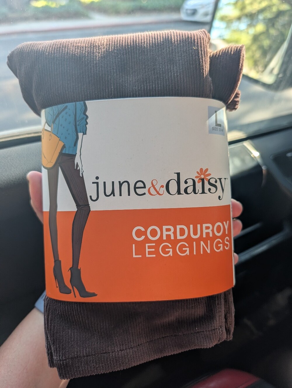 Brand New Women's Corduroy Leggings in Espresso with 2 back pockets, Size L